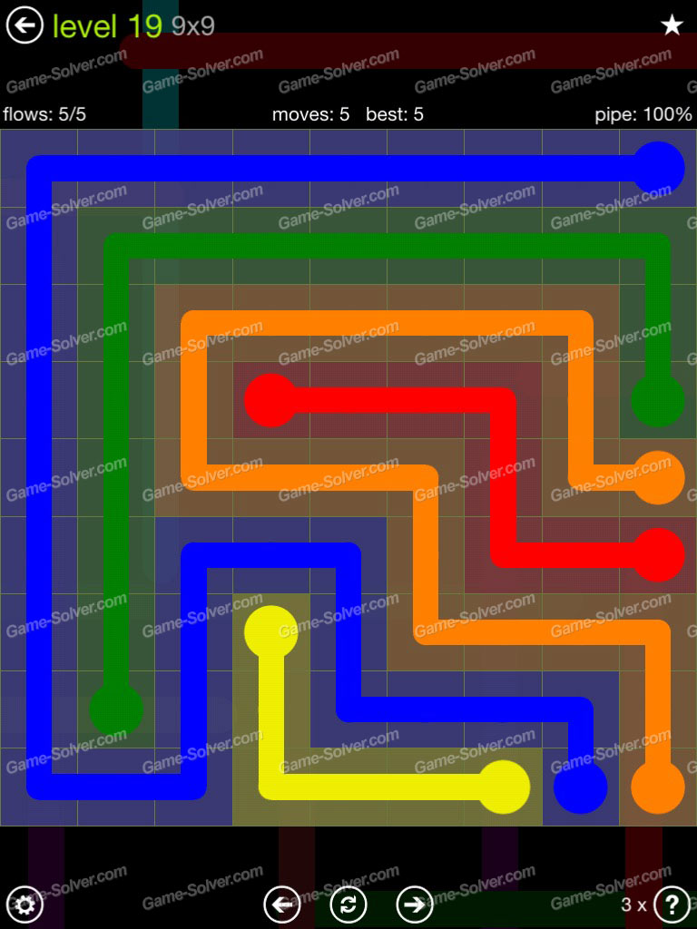 Flow Extreme Pack 9×9 Level 19 Game Solver