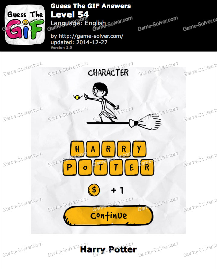 Guess The GIF Level 54 • Game Solver