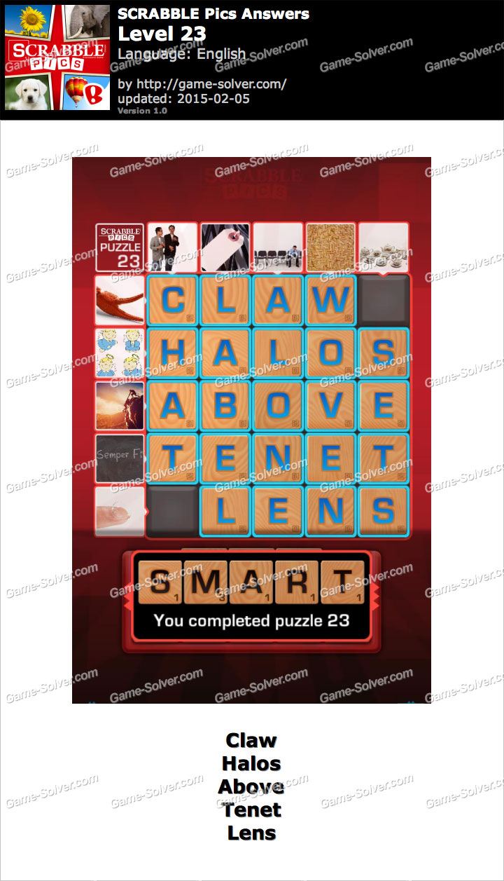 Scrabble Pics Level 23 • Game Solver