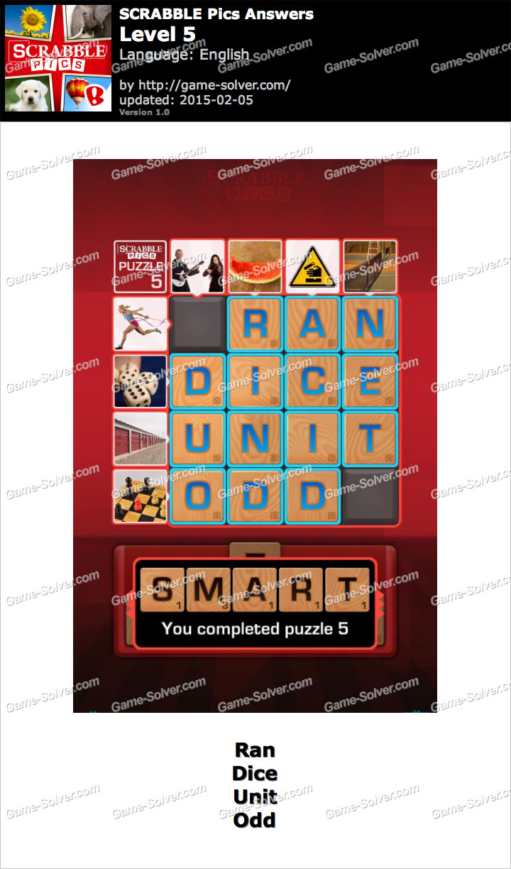 Scrabble Pics Level 5 Game Solver
