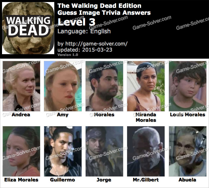 Guess Walking Dead answers all levels Guess Walking Dead answers all levels