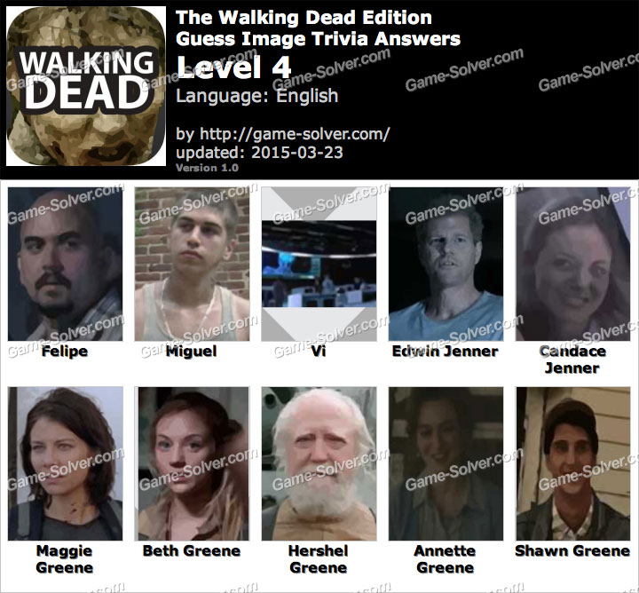 Guess Walking Dead answers all levels Guess Walking Dead answers all levels