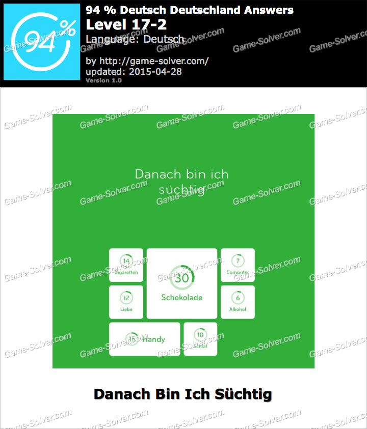 Danach Bin Ich SГјchtig 94 Prozent Spiel Danach Bin Ich SГјchtig 94 Prozent Spiel