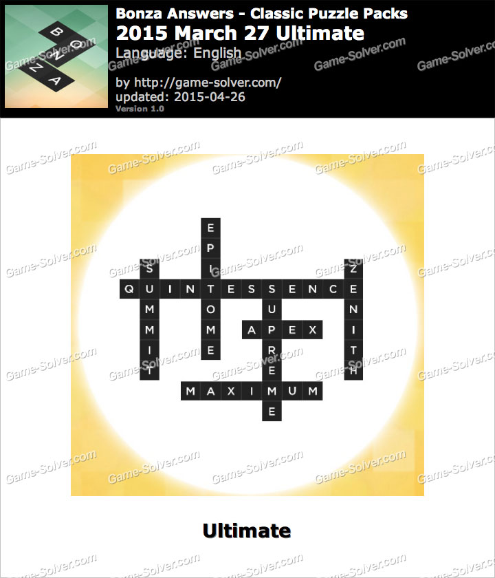 Bonza 2015 March 27 Ultimate Game Solver bonza-2015-march-27-ultimate-game-solver
