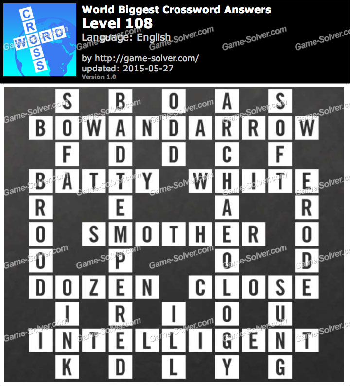 Worlds Biggest Crossword Level 108 • Game Solver