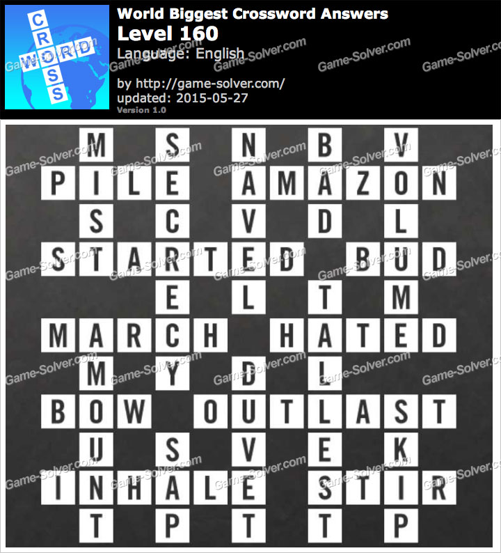 Worlds Biggest Crossword Level 160 • Game Solver