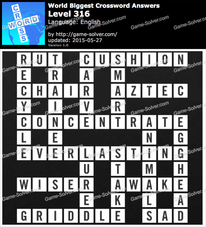 Worlds Biggest Crossword Level 316 Game Solver