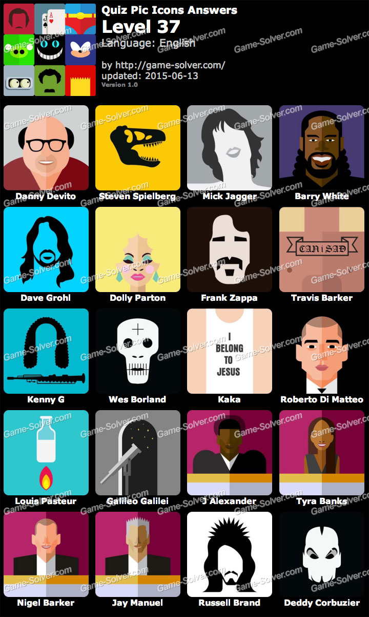 Quiz Pic Icons Level 37 Game Solver