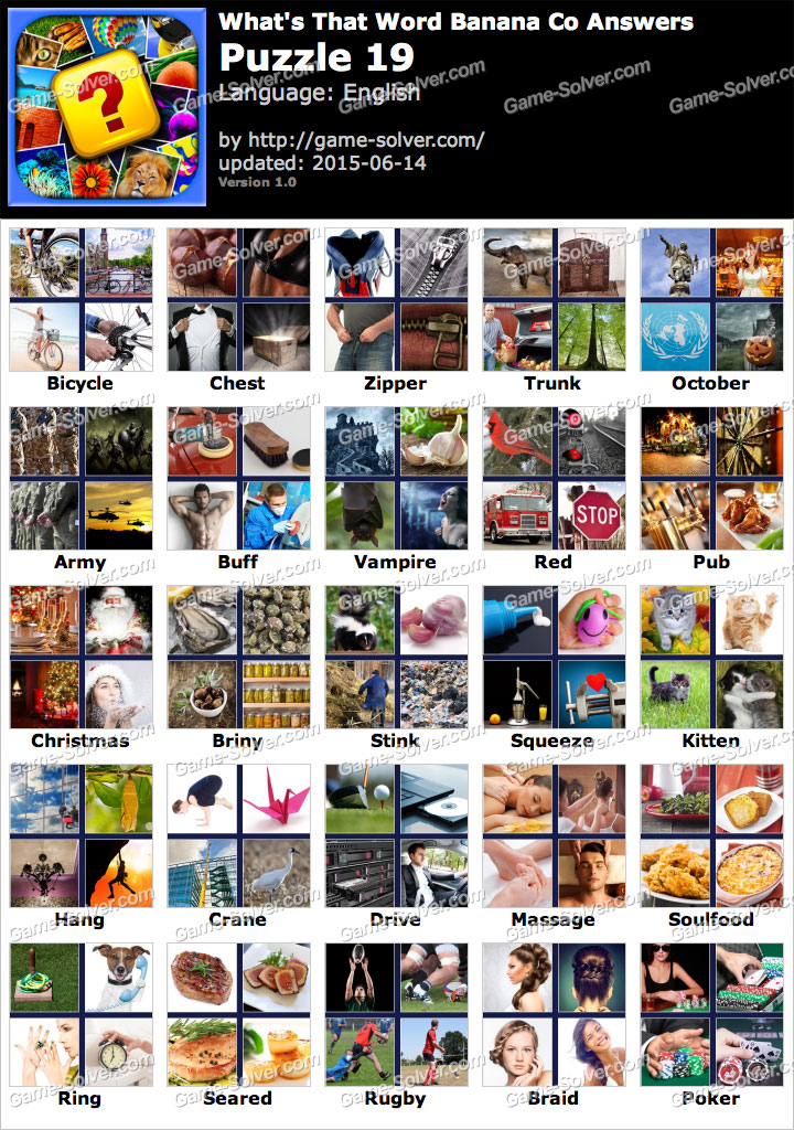 What’s That Word Banana Co Puzzle 19 Game Solver