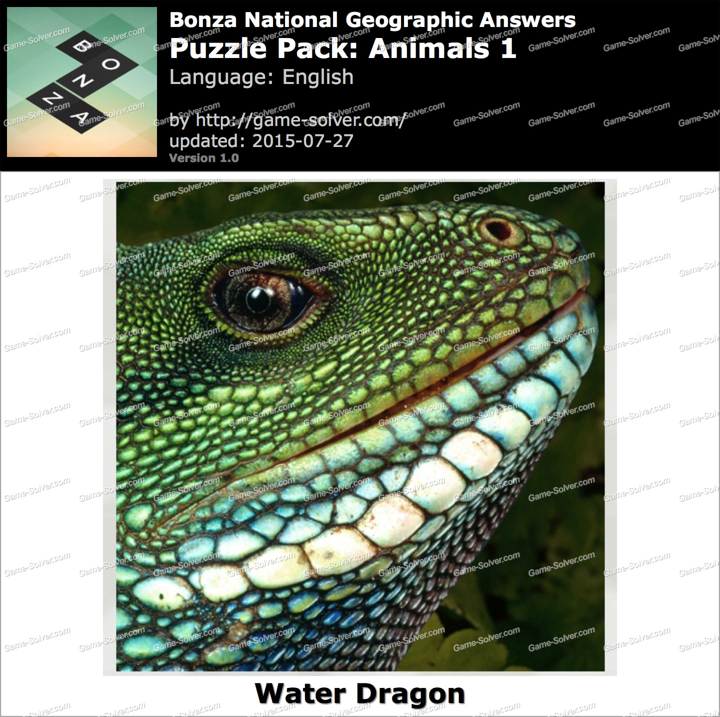 Bonza National Geographic Puzzle Pack Animals 1 30 Game Solver