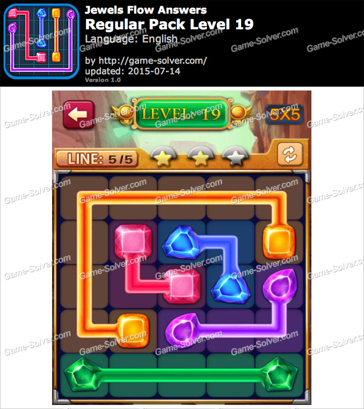 Jewels Flow Regular Pack Level 19 • Game Solver