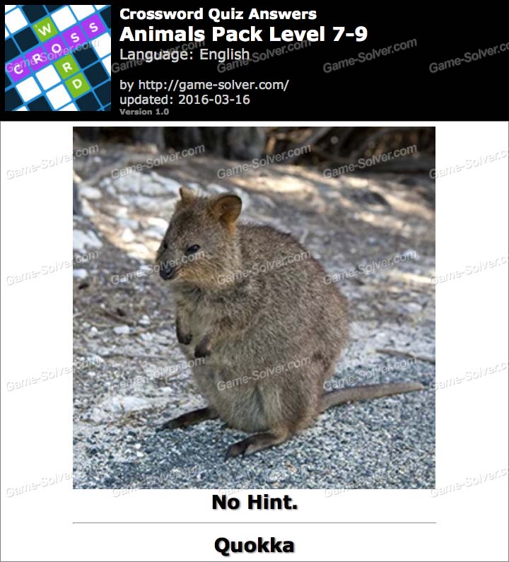Crossword Quiz Crossword Puzzle Animals Pack Level 7 9 Game Solver