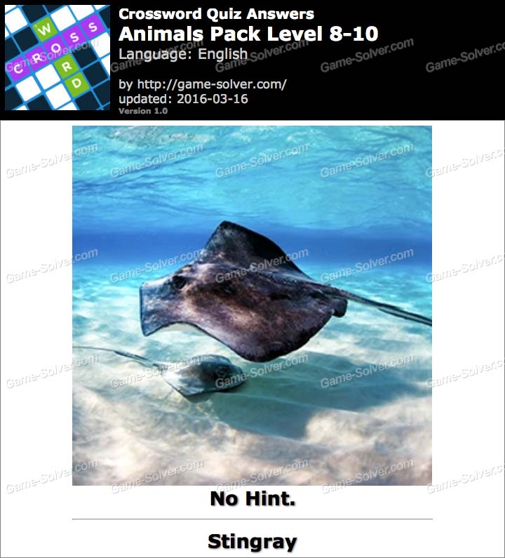 Crossword Quiz Crossword Puzzle Animals Pack Level 8 10 Game Solver