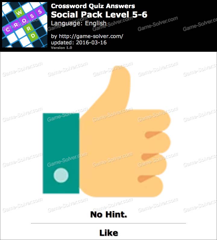 Crossword Quiz Crossword Puzzle Social Pack Level 5 6 Game Solver