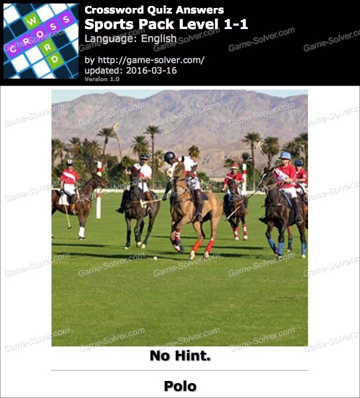 Crossword Quiz Crossword Puzzle Sports Pack Level 1-1 • Game Solver