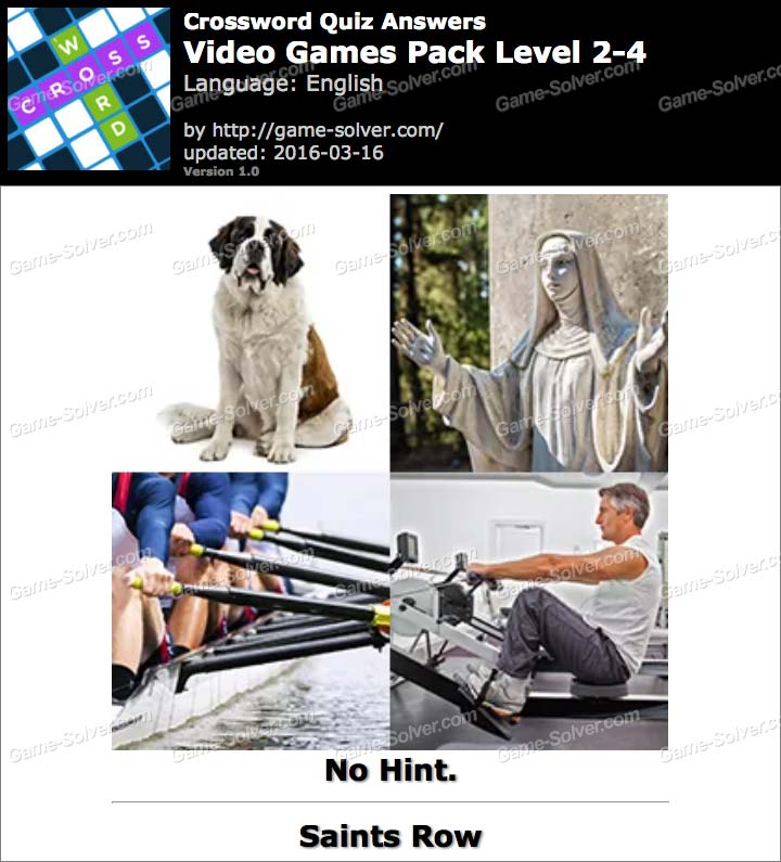 Crossword Quiz Crossword Puzzle VideoGames Pack Level 24 • Game Solver