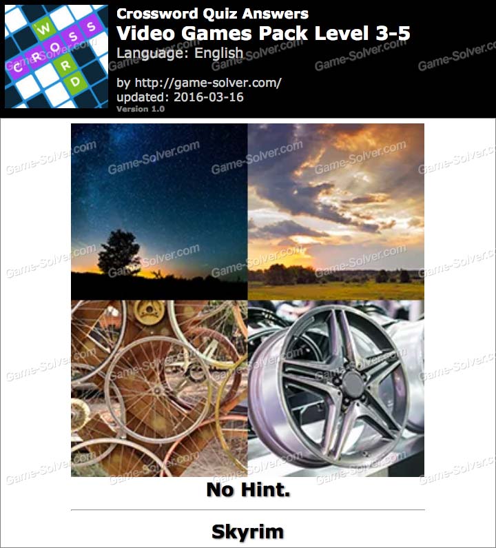 Crossword Quiz Crossword Puzzle VideoGames Pack Level 35 • Game Solver