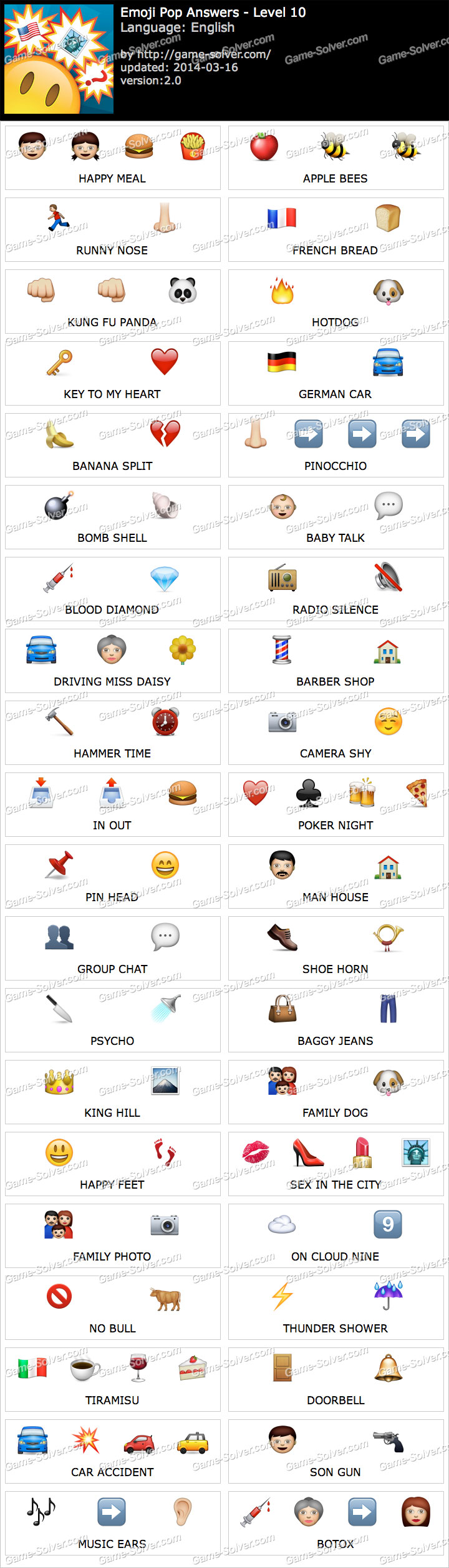 Emoji Pop Answers