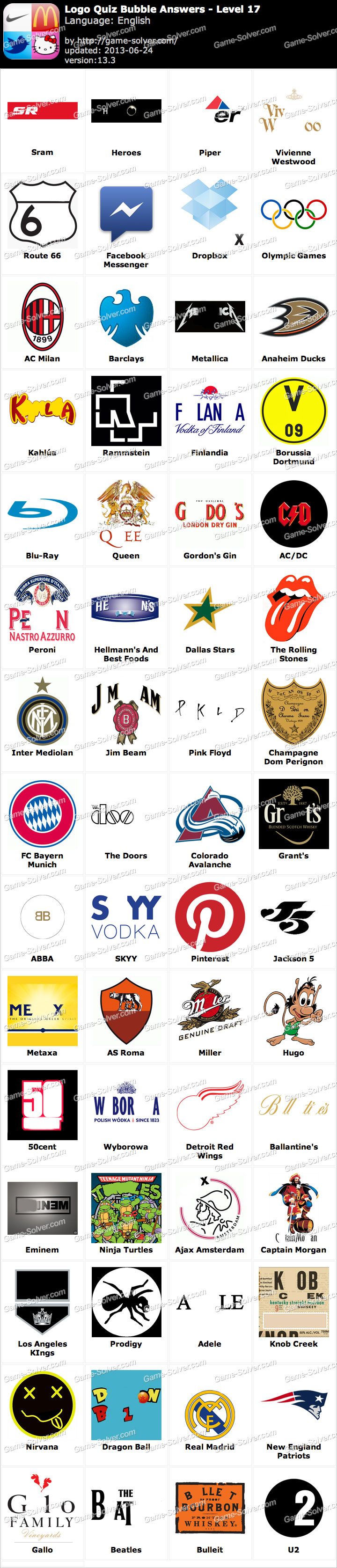 Logo Quiz Bubble Level 17 Game Solver