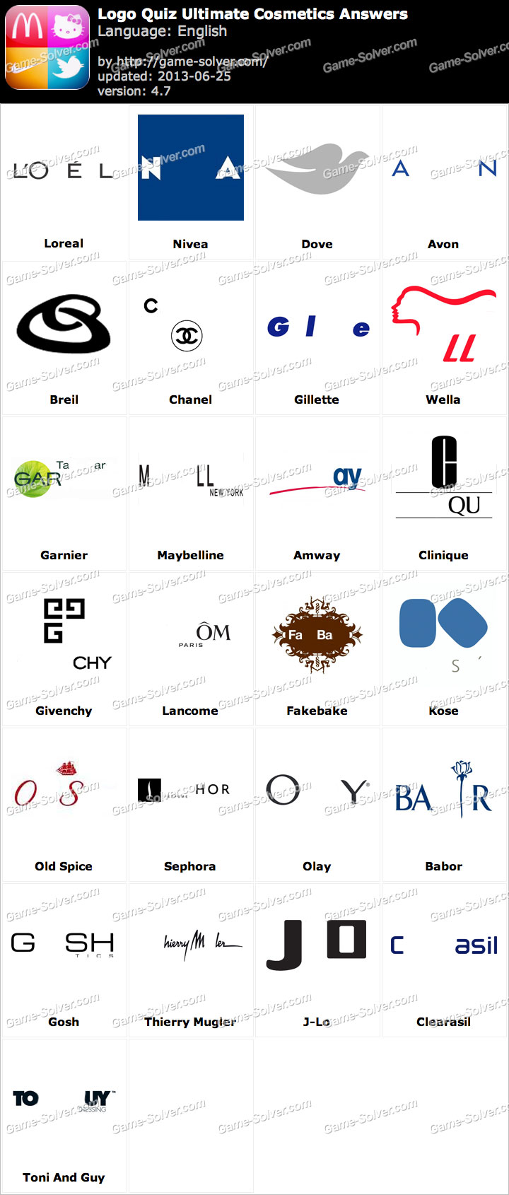 Logo Quiz Kosmetik Antworten