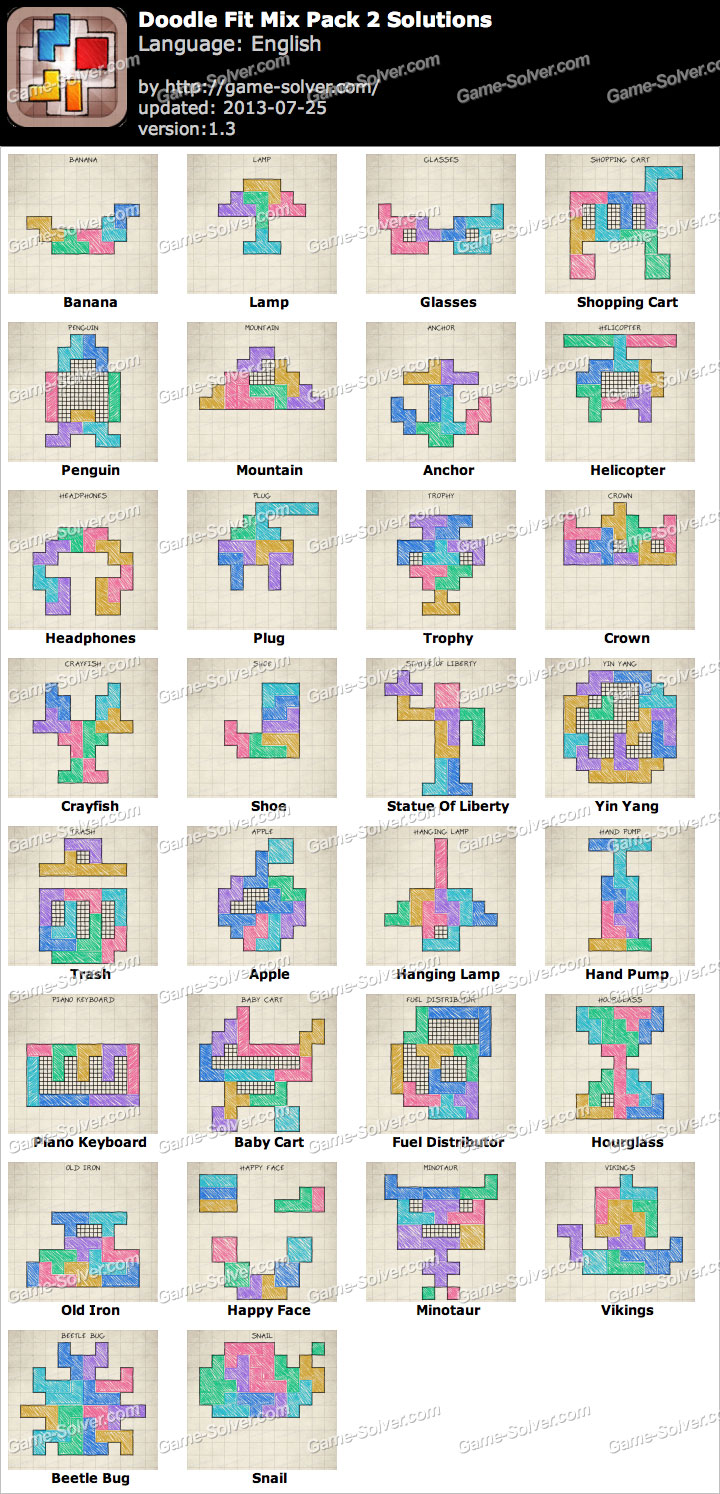 Doodle Fit Mix Pack 2 Solutions • Game Solver