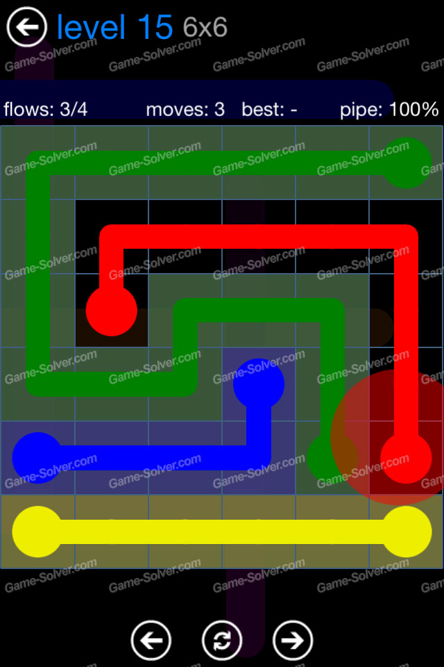 Flow Bonus Pack 6x6 Level 15 • Game Solver