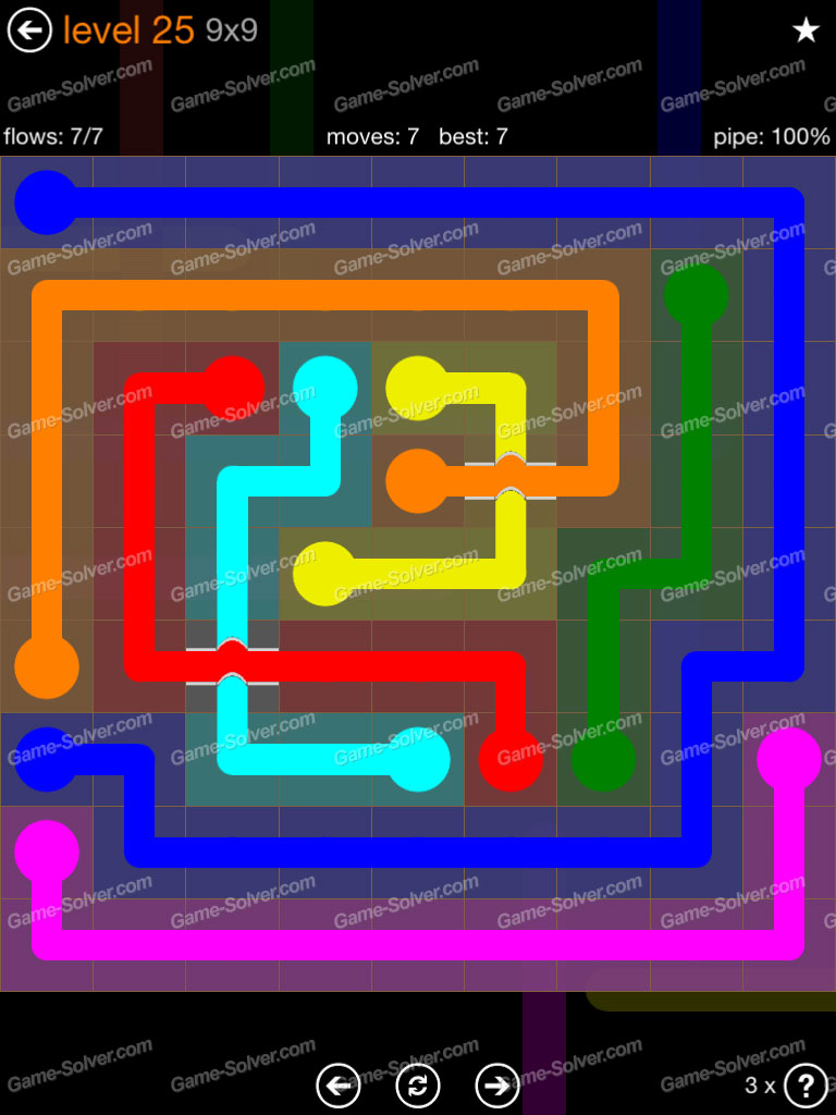 How to beat level 25 9x9 on flow bridges — pic 2