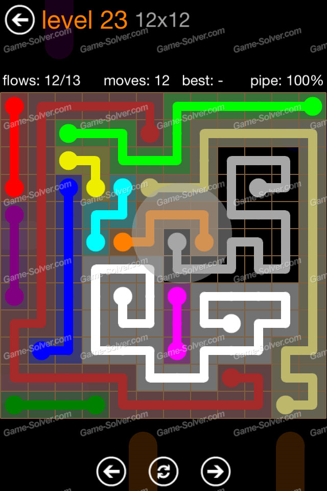 Flow Jumbo Pack 12x12 Level 23 Game Solver