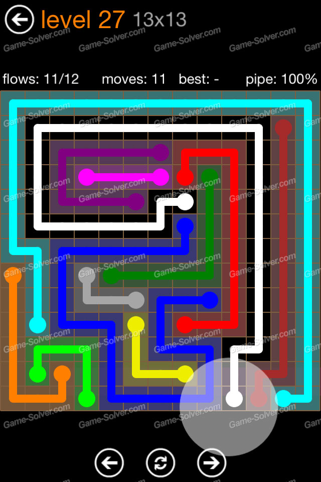 Flow Jumbo Pack 13x13 Level 27 • Game Solver