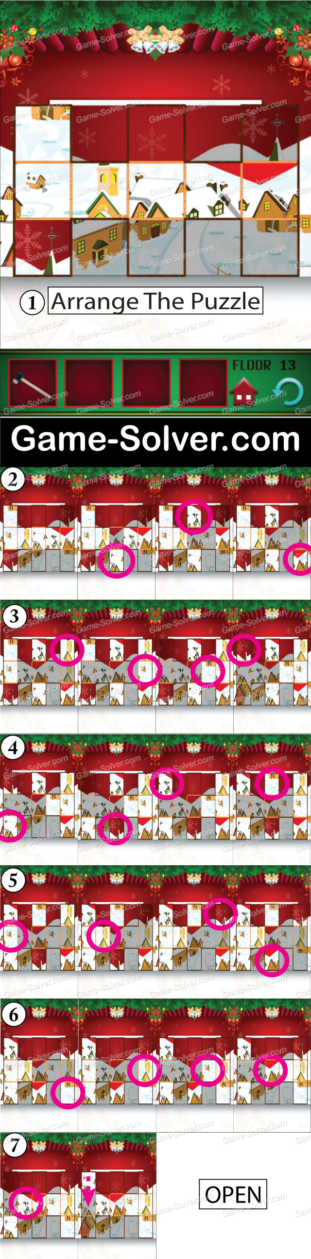 100 Floors Seasons Tower Christmas Level 13 Game Solver