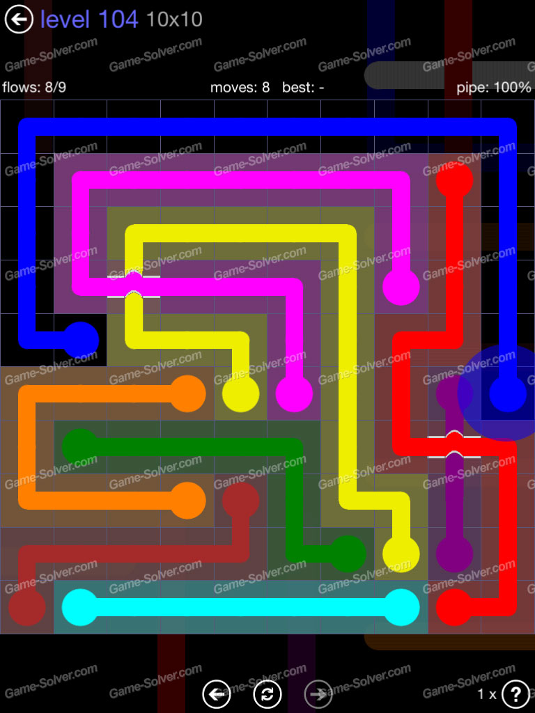Flow Bridges 10x10 Mania Level 104 • Game Solver