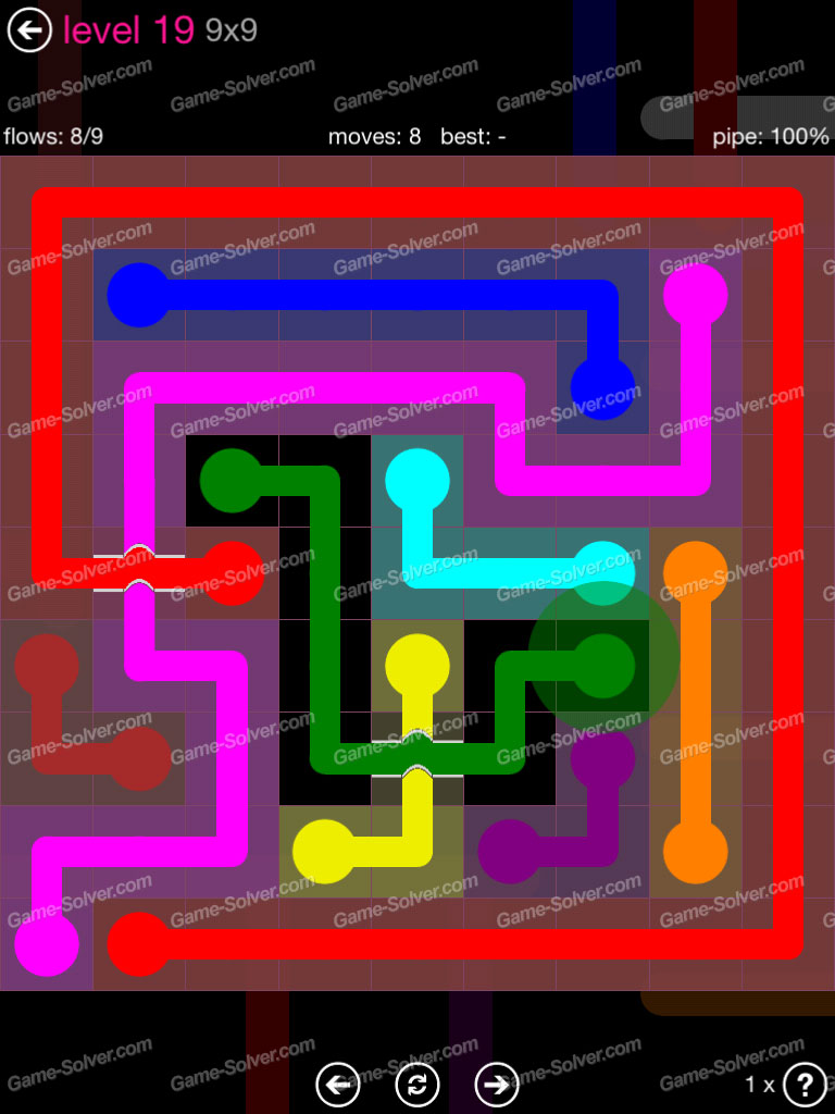 Flow Bridges Classic Pack 2 9x9 Level 19 Game Solver