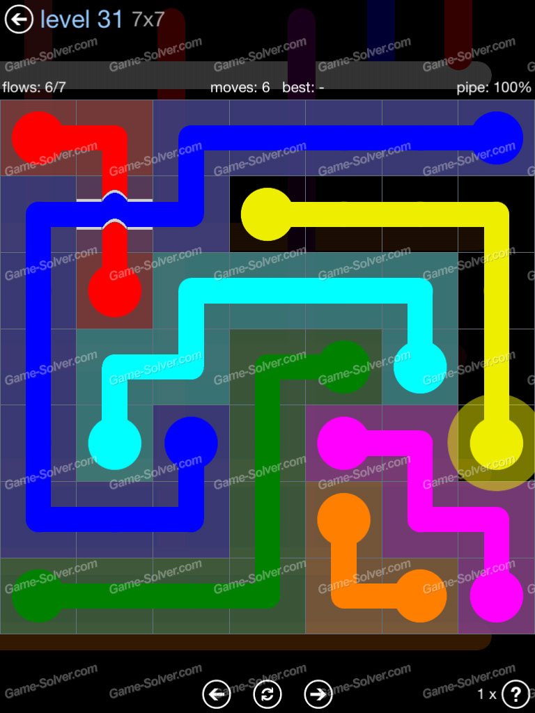 Flow Bridges Rainbow Pack Level 31 • Game Solver
