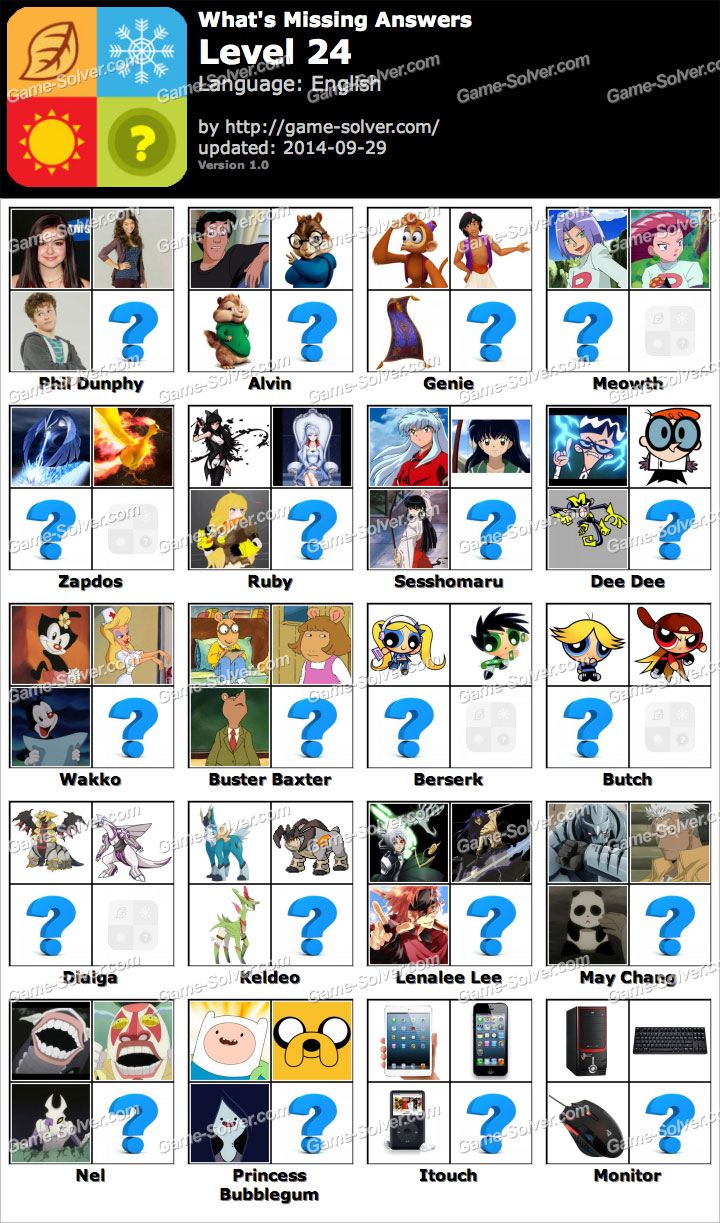 What s missing level 24 game solver