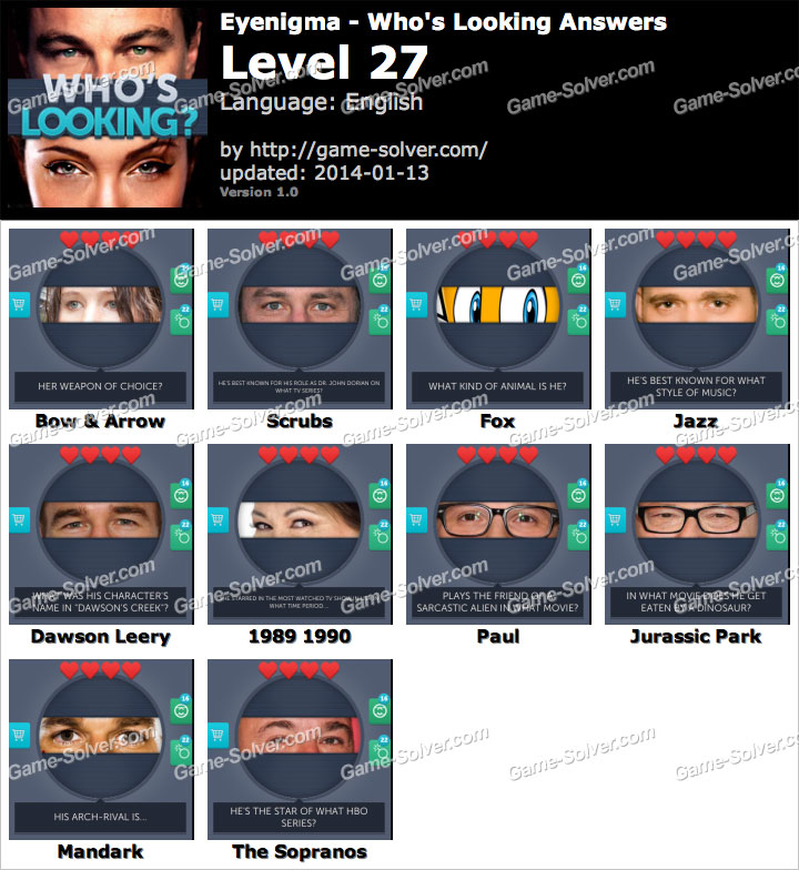 Eyenigma Level 27 • Game Solver