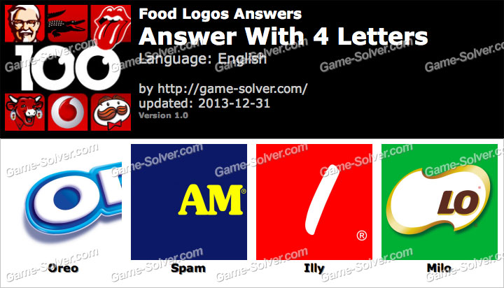 Food Logo Quiz Answers • Game Solver