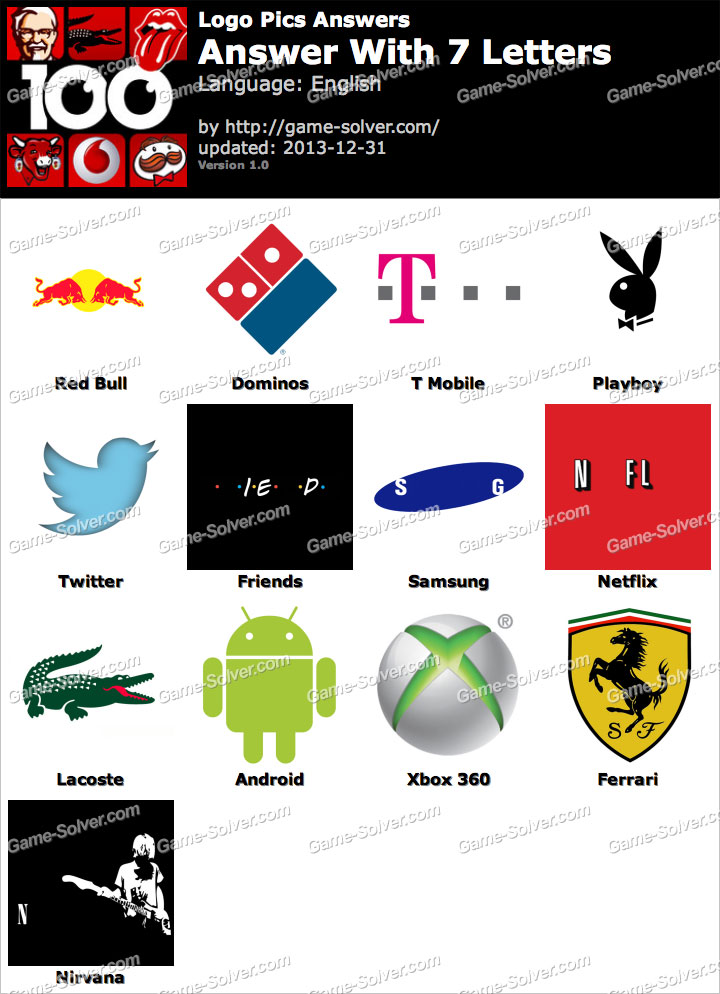 Logo Pics 7 Letters • Game Solver