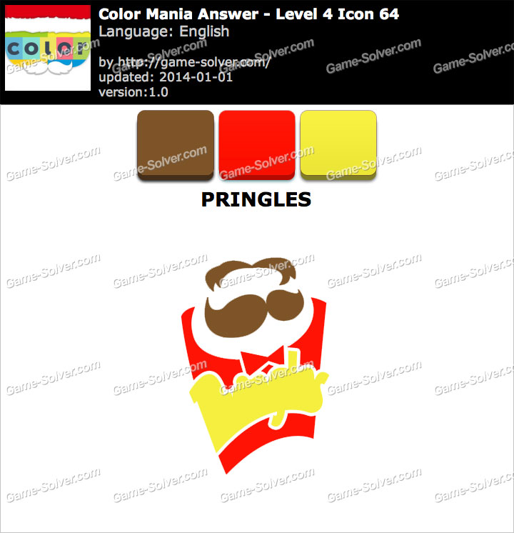 Colormania Level 4 Icon 64 PRINGLES • Game Solver