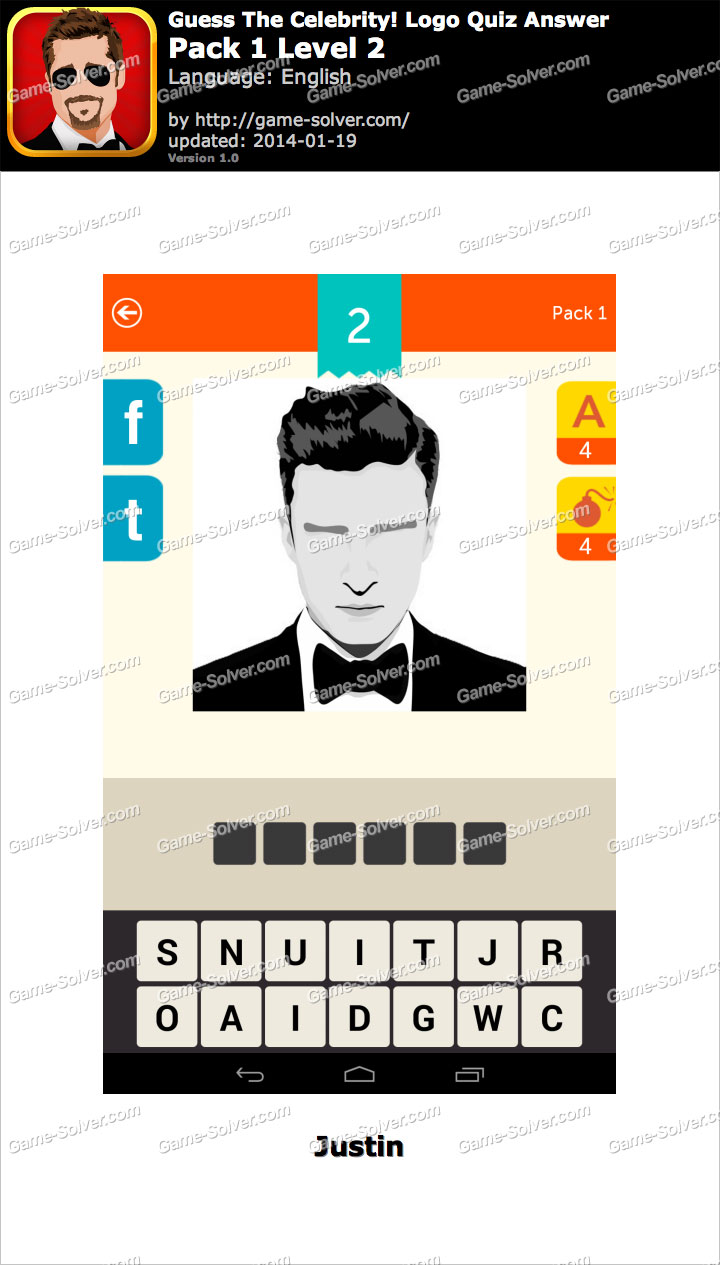 Guess The Celebrity Logo Quiz Pack 1 Level 2 - Game Solver