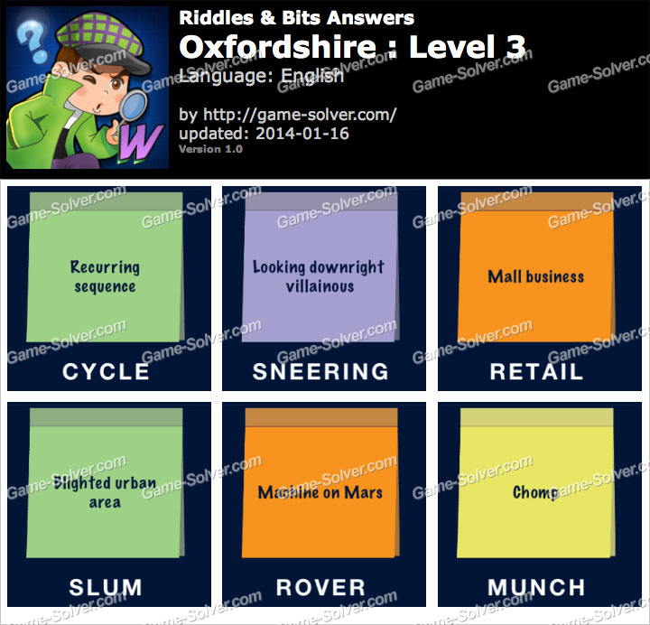 Riddles and Bits Oxfordshire Level 3