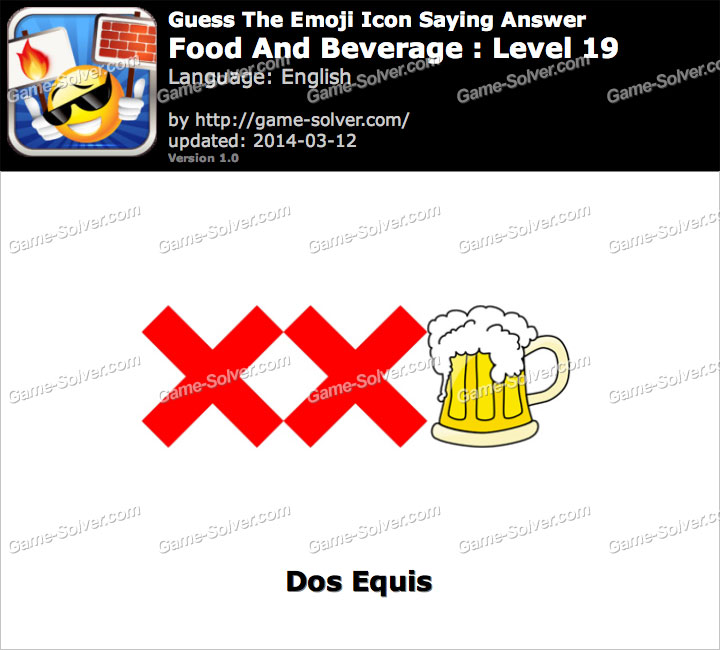 Emoji Icon Food And Beverage Level 19 - Game Solver