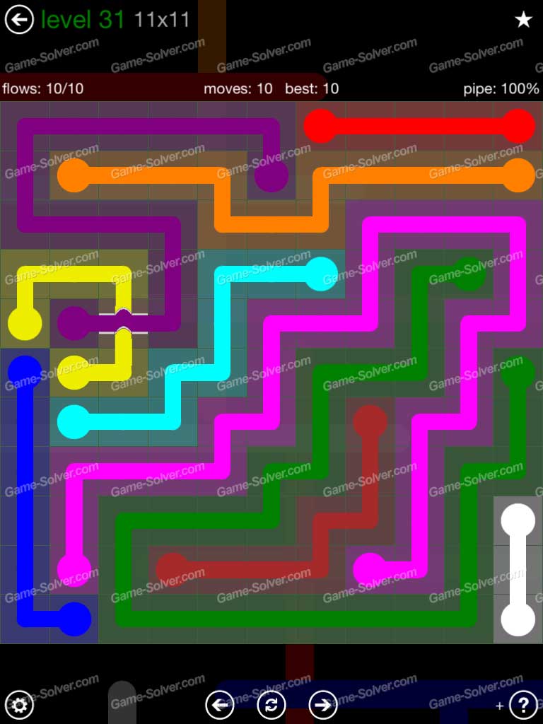 Flow Bridges 11x11 Mania Level 31 • Game Solver