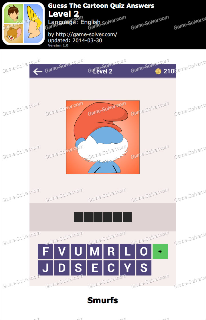 Guess The Cartoon Quiz Level 2 Game Solver Guess The Cartoon Quiz Level 2 Game Solver