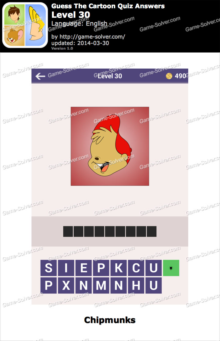 Guess The Cartoon Quiz Level 30 Game Solver Guess The Cartoon Quiz Level 30 Game Solver
