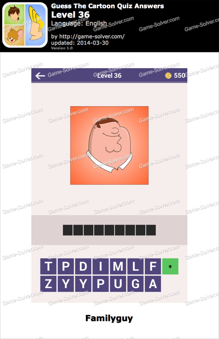 Guess The Cartoon Quiz Level 36 Game Solver Guess The Cartoon Quiz Level 36 Game Solver