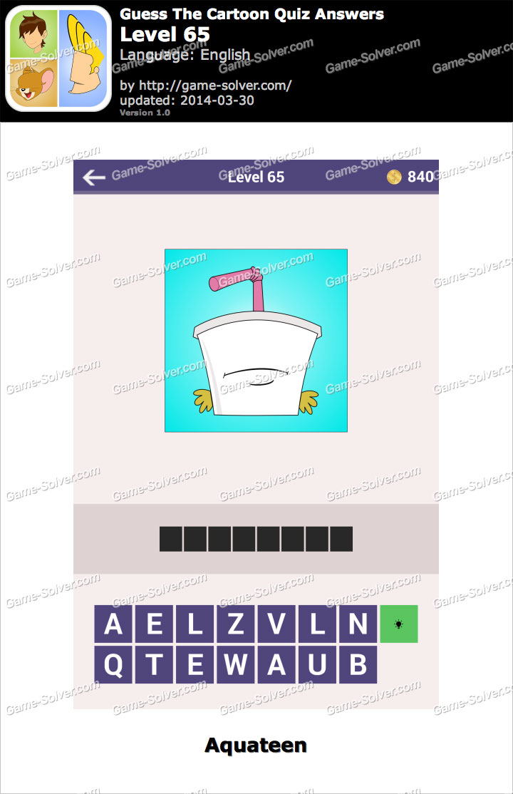 Guess The Cartoon Quiz Level 65 Game Solver Guess The Cartoon Quiz Level 65 Game Solver