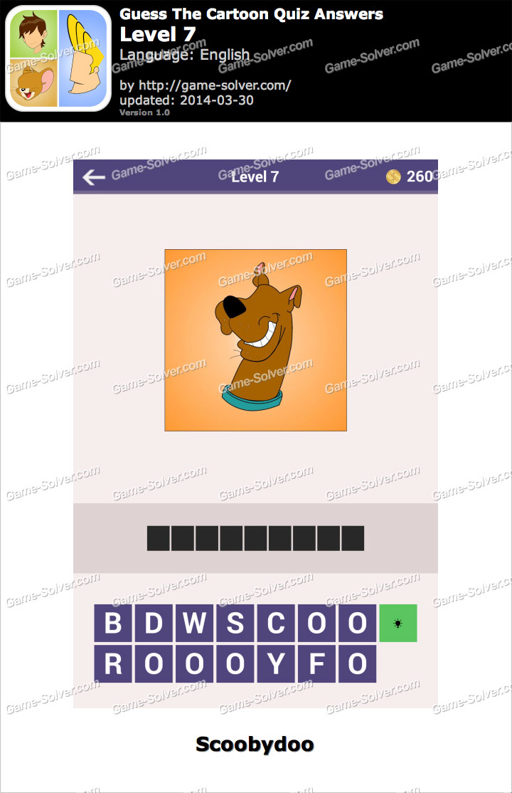 Guess The Cartoon Quiz Level 7 Game Solver Guess The Cartoon Quiz Level 7 Game Solver