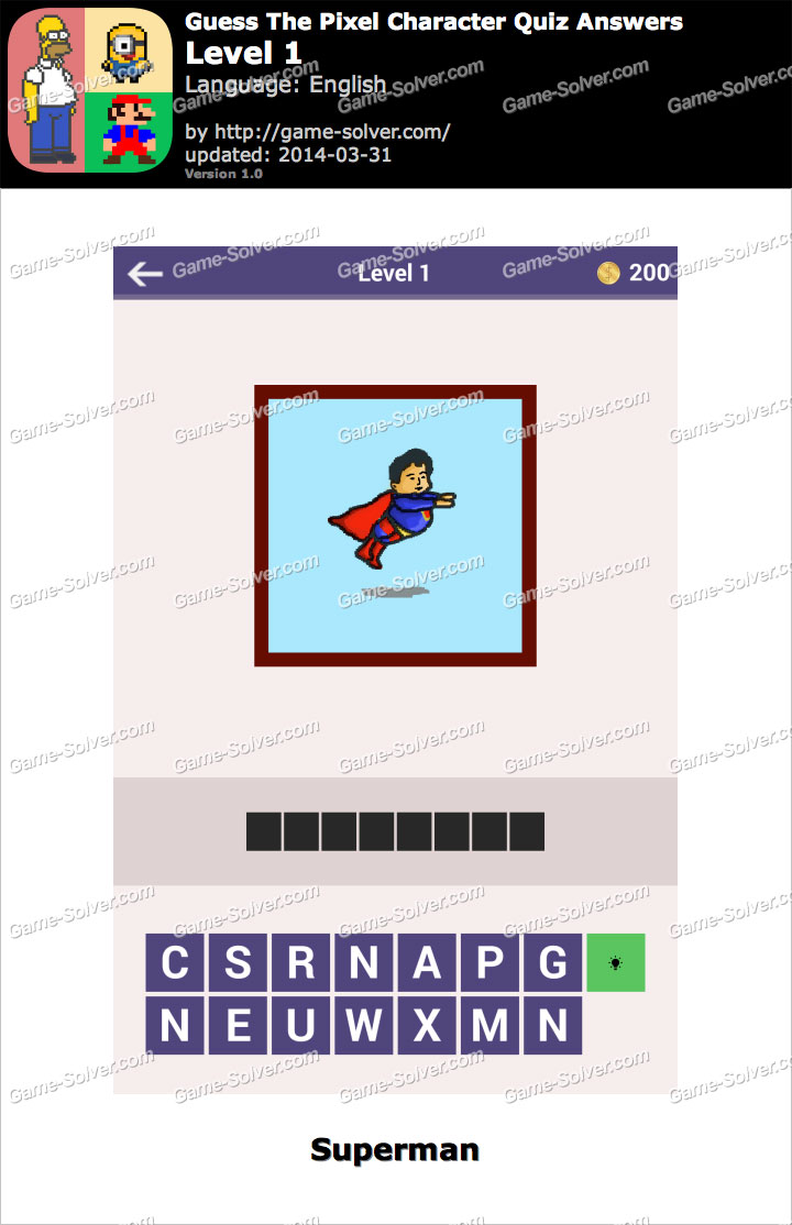 Guess The Pixel Character Quiz Level 1 Game Solver Guess The Pixel Character Quiz Level 1 Game Solver