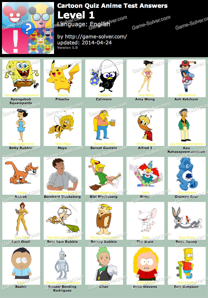 Cartoon Picture Quiz Questions And Answers