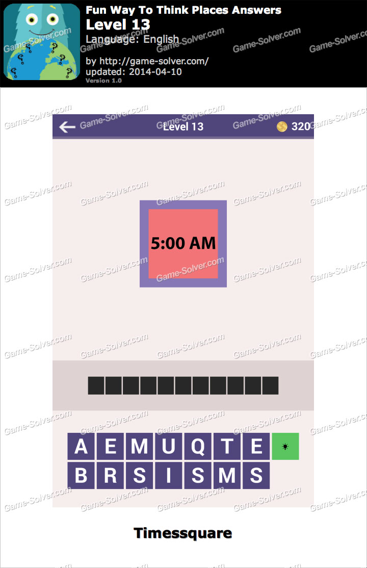 Fun Way To Think Places Level 13 • Game Solver